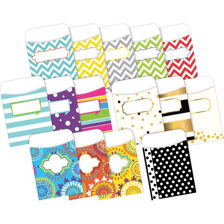 BARKER CREEK Peel & Stick Library Pockets Curated Collection, Multi-Designs, 150/Set 3533